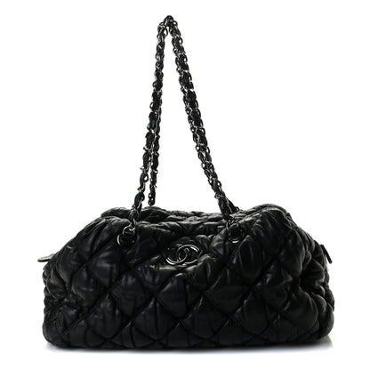 Chanel Calfskin Bubble Quilt Bowler Black 1 of 6