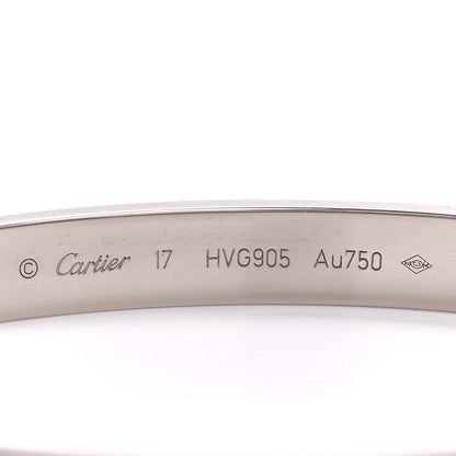 Cartier 18K White Gold LOVE Bracelet 17 4 of 5