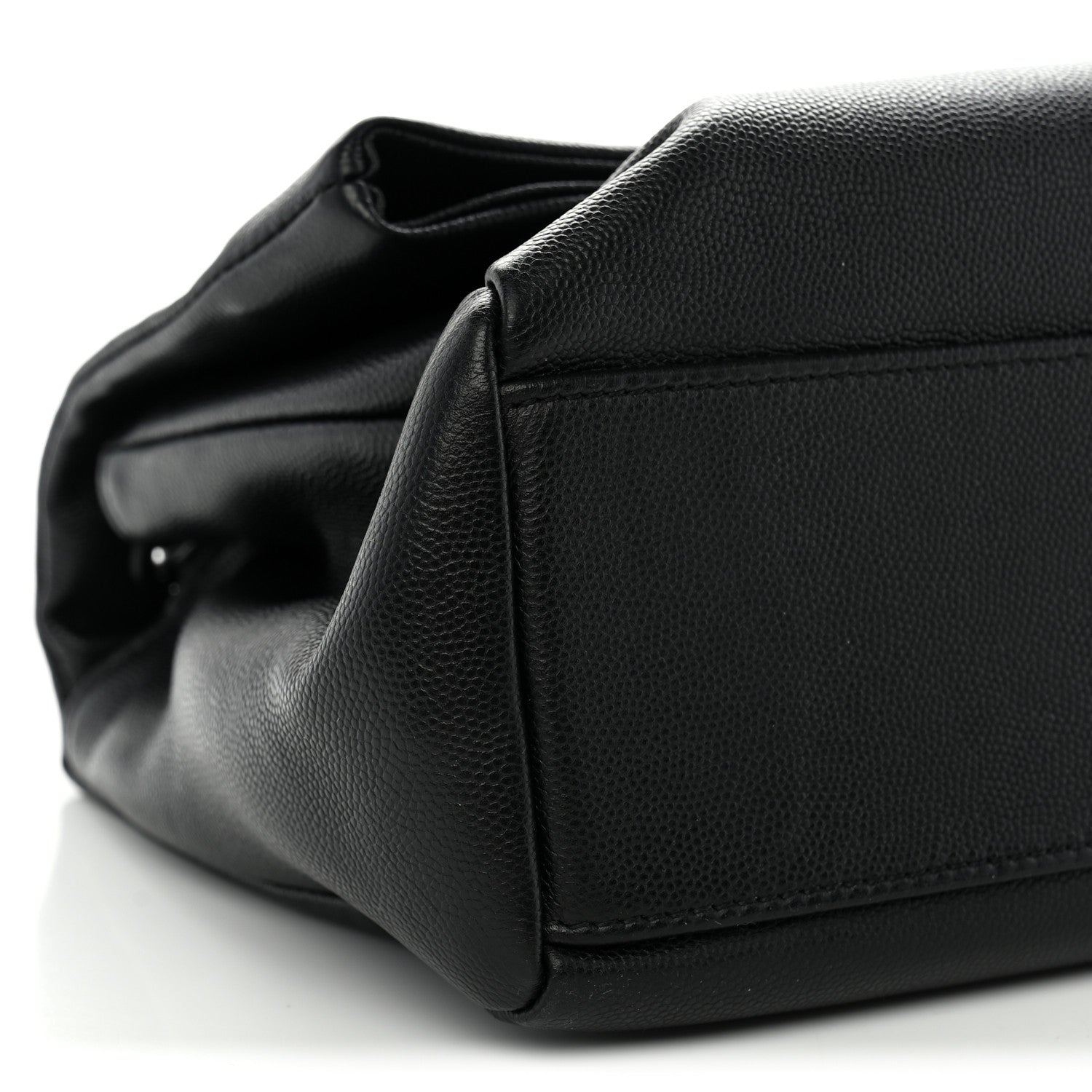 Saint Laurent Grain De Poudre Medium West Hollywood Monogram Fold-Over Black 8 of 9