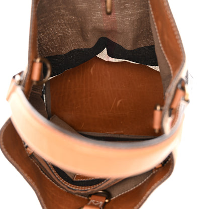 Burberry Canvas Mega Check Medium Ashby Hobo Saddle Brown 6 of 12