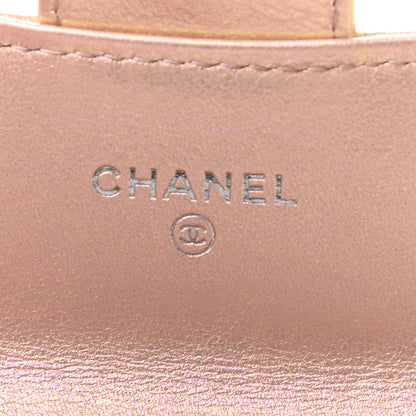 Chanel Iridescent Calfskin Quilted Flap Card Holder Wallet Pink 6 of 8