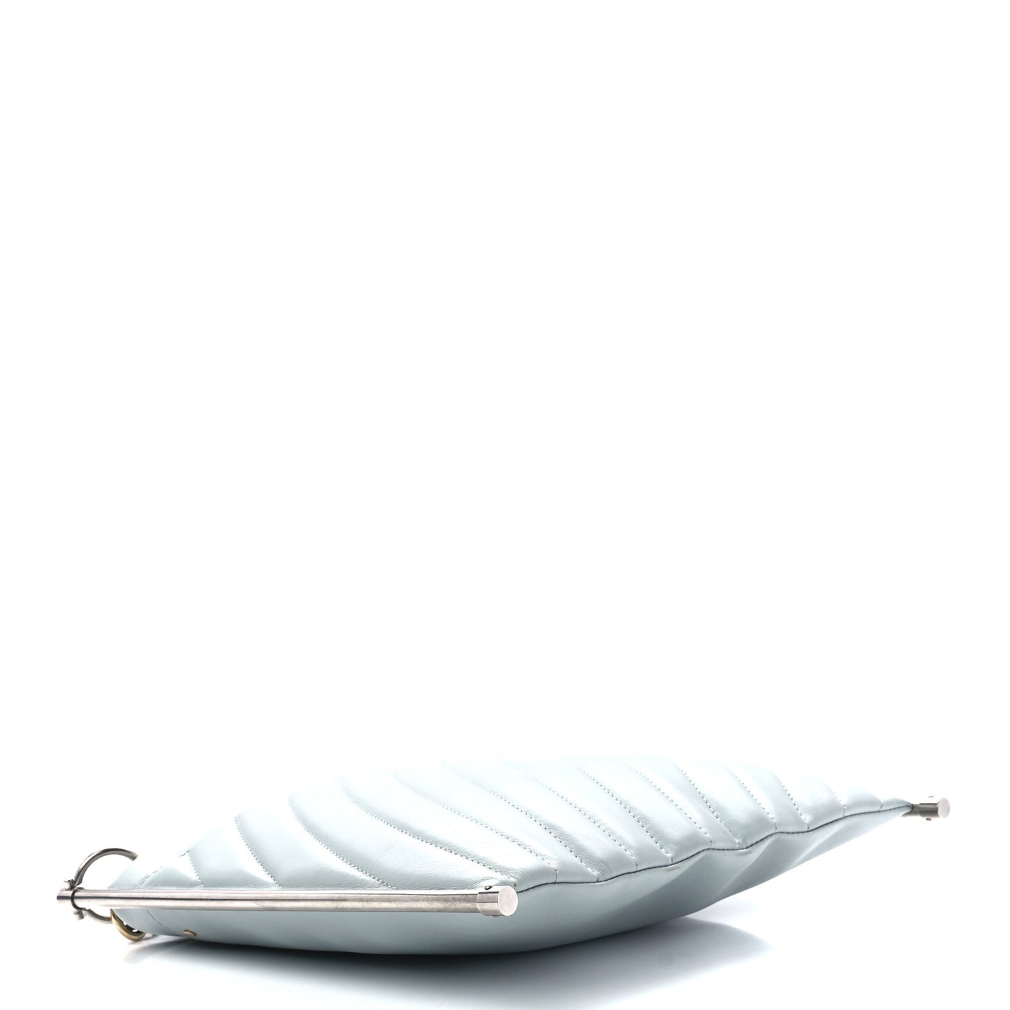 Smooth Calfskin Quilted Medium Roy Clutch Airy Grey