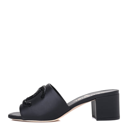 Chanel Lambskin Beaded CC Mule Sandals 36 Black 1 of 4