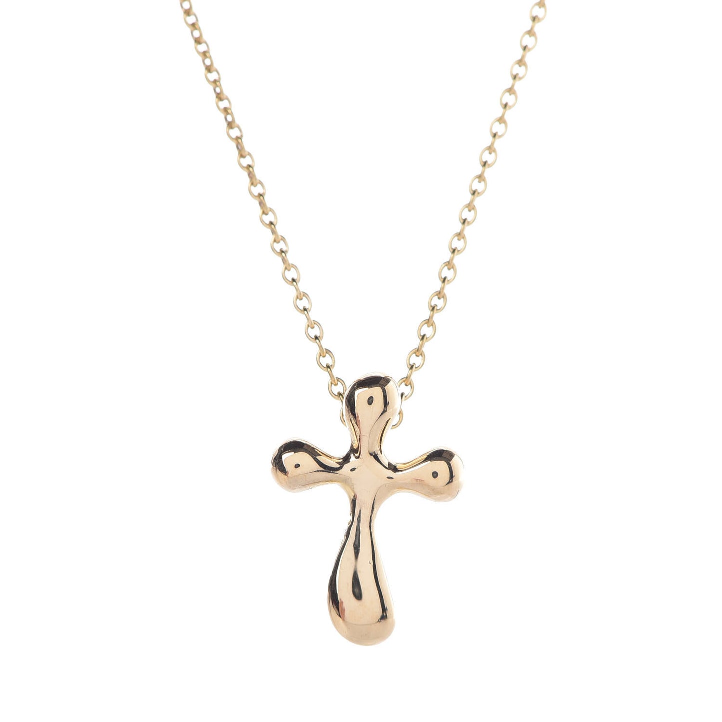 18K Yellow Gold Elsa Peretti Cross Pendant Necklace