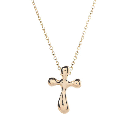 Tiffany 18K Yellow Gold Elsa Peretti Cross Pendant Necklace 4 of 7