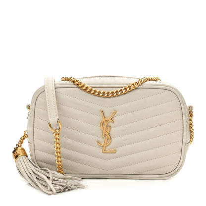 Saint Laurent Grain De Poudre Matelasse Monogram Mini Lou Camera Bag Crema Soft 1 of 11