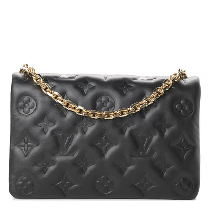 Louis Vuitton Lambskin Embossed Monogram Pochette Coussin Black 1 of 10