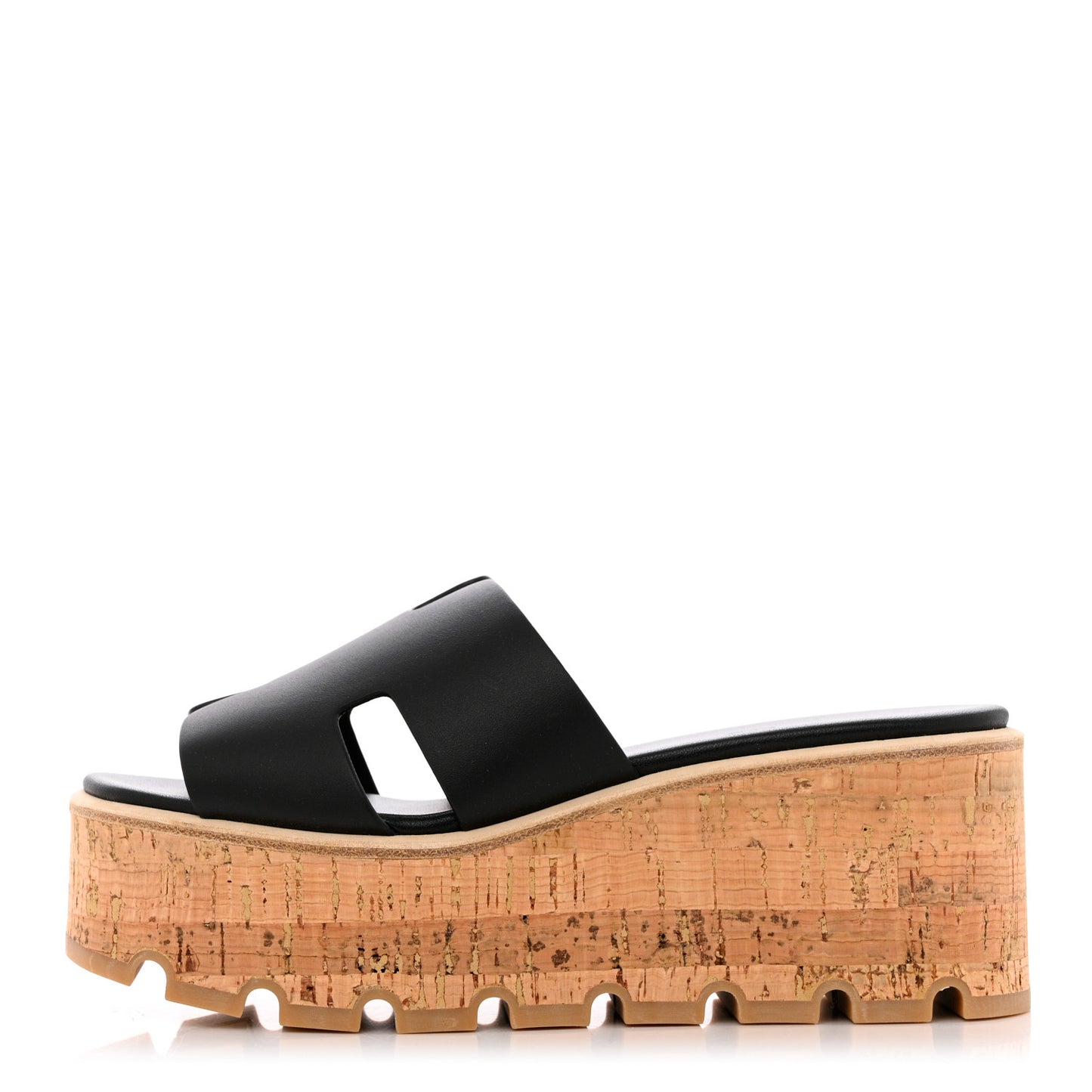 Calfskin Cork Eze 30 Sandals 35 Black