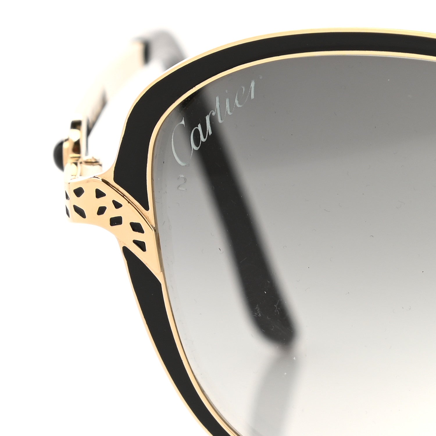Cartier Panthere De Cartier Sunglasses Gold Black 7 of 8