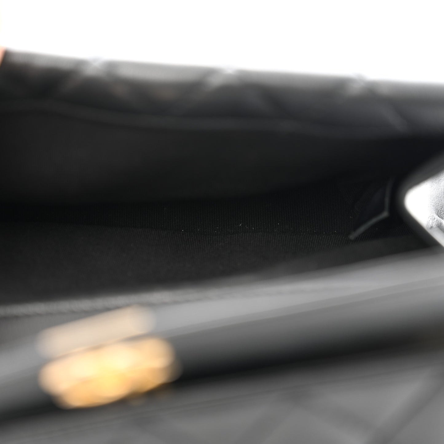 Calfskin Quilted Triple Flap Black