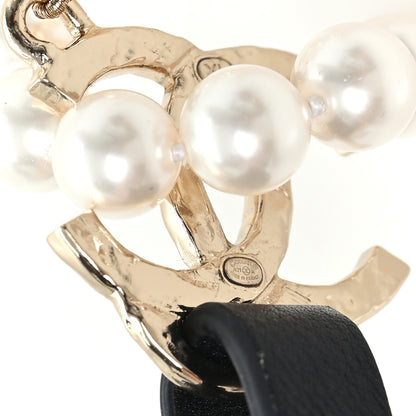 Chanel Calfskin Pearl CC Suspenders XL Black Pearly White 3 of 3