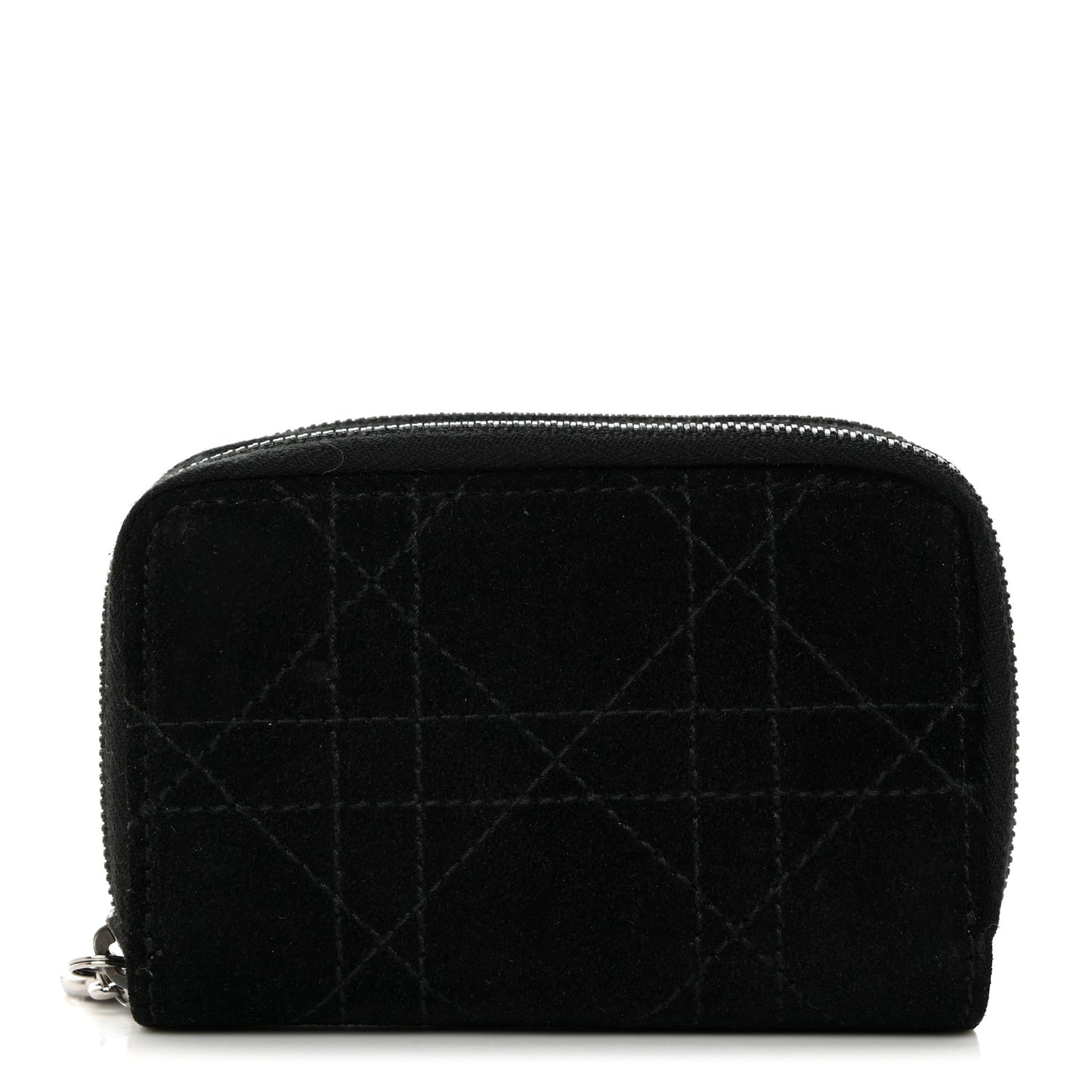Suede Cannage 6 Key Holder Coin Wallet Black