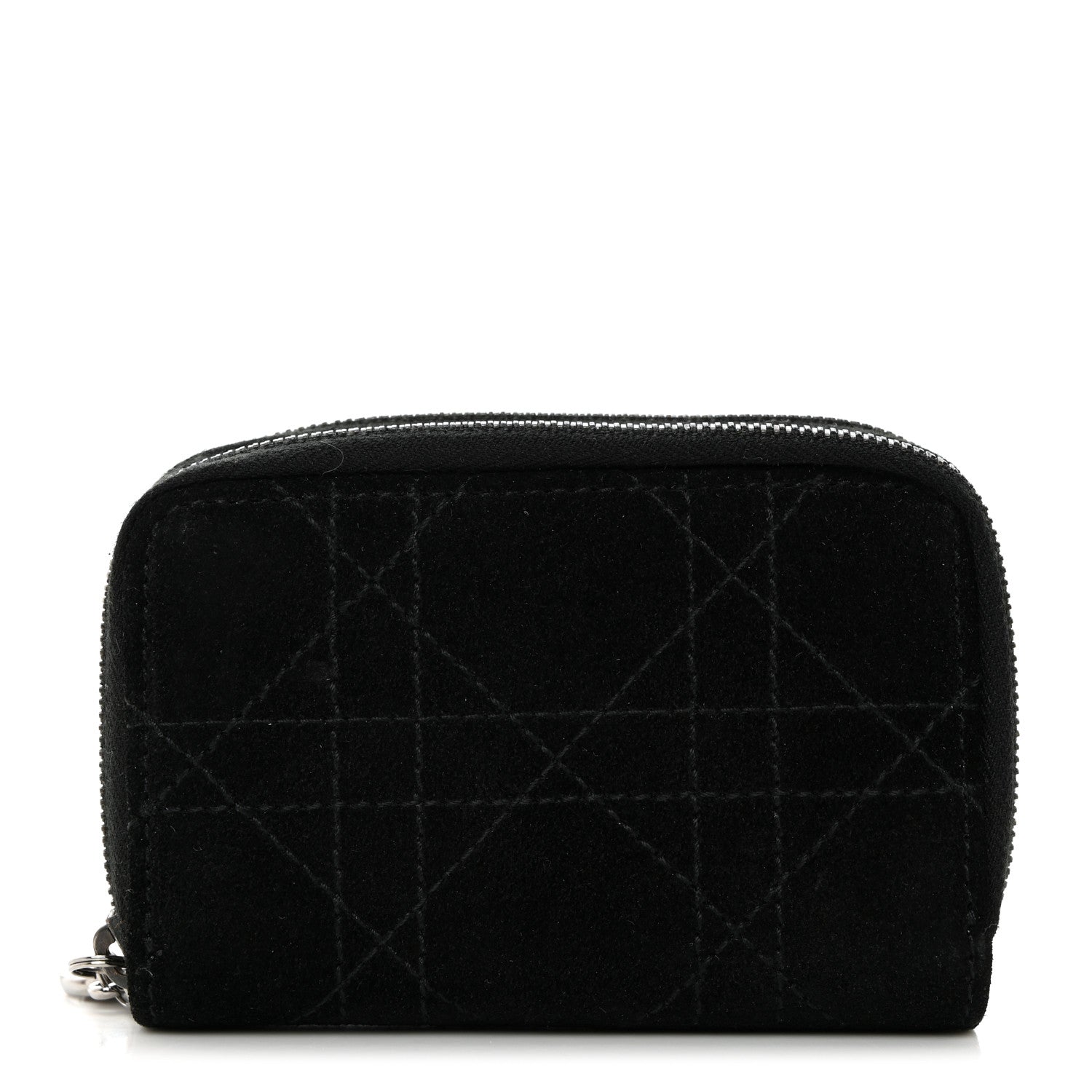 Christian Dior Suede Cannage 6 Key Holder Coin Wallet Black 1 of 11