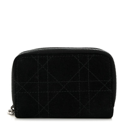 Christian Dior Suede Cannage 6 Key Holder Coin Wallet Black 1 of 11