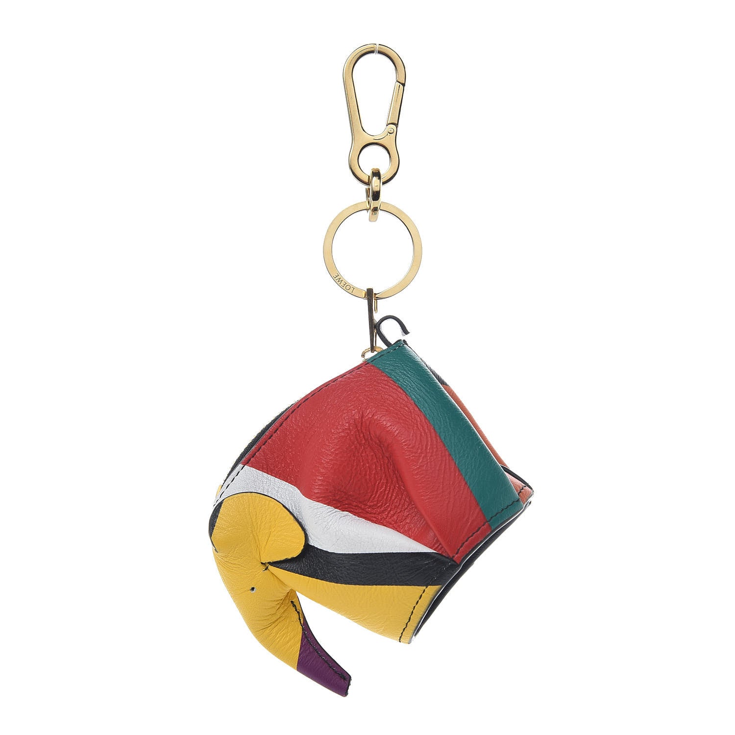 Loewe Calfskin Elephant Coin Purse Bag Charm Key Holder Multicolor 1 of 4