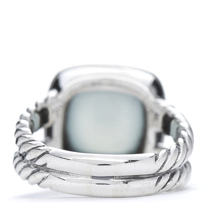 David Yurman Sterling Silver Diamond Chalcedony 11mm Albion Ring 57 8 4 of 5