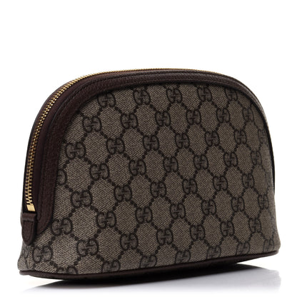 Gucci GG Supreme Monogram Textured Calfskin Web Large Ophidia Cosmetic Case Beige Ebony New Acero 3 of 10