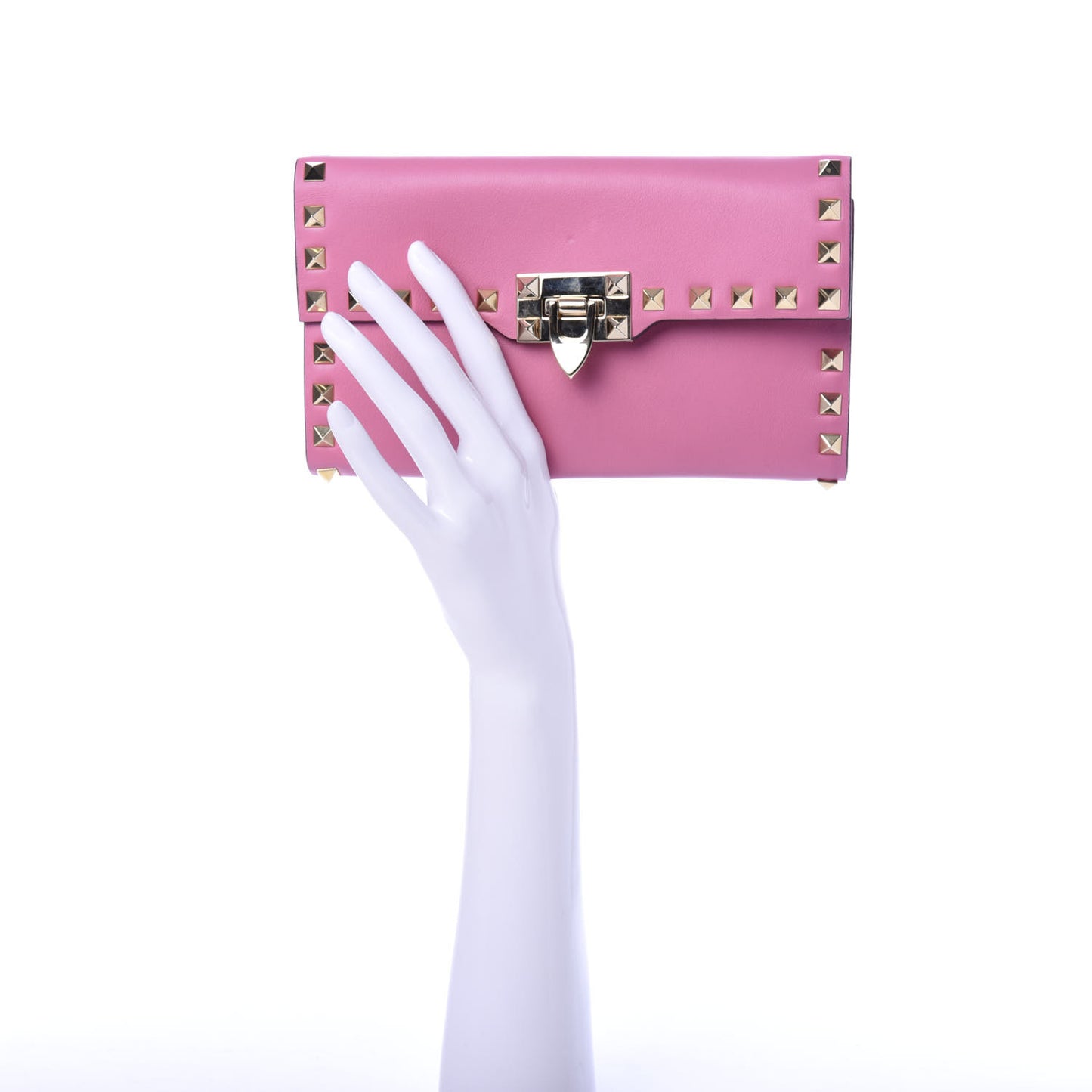 Calfskin Rockstud Flip Lock Wallet Ninphea