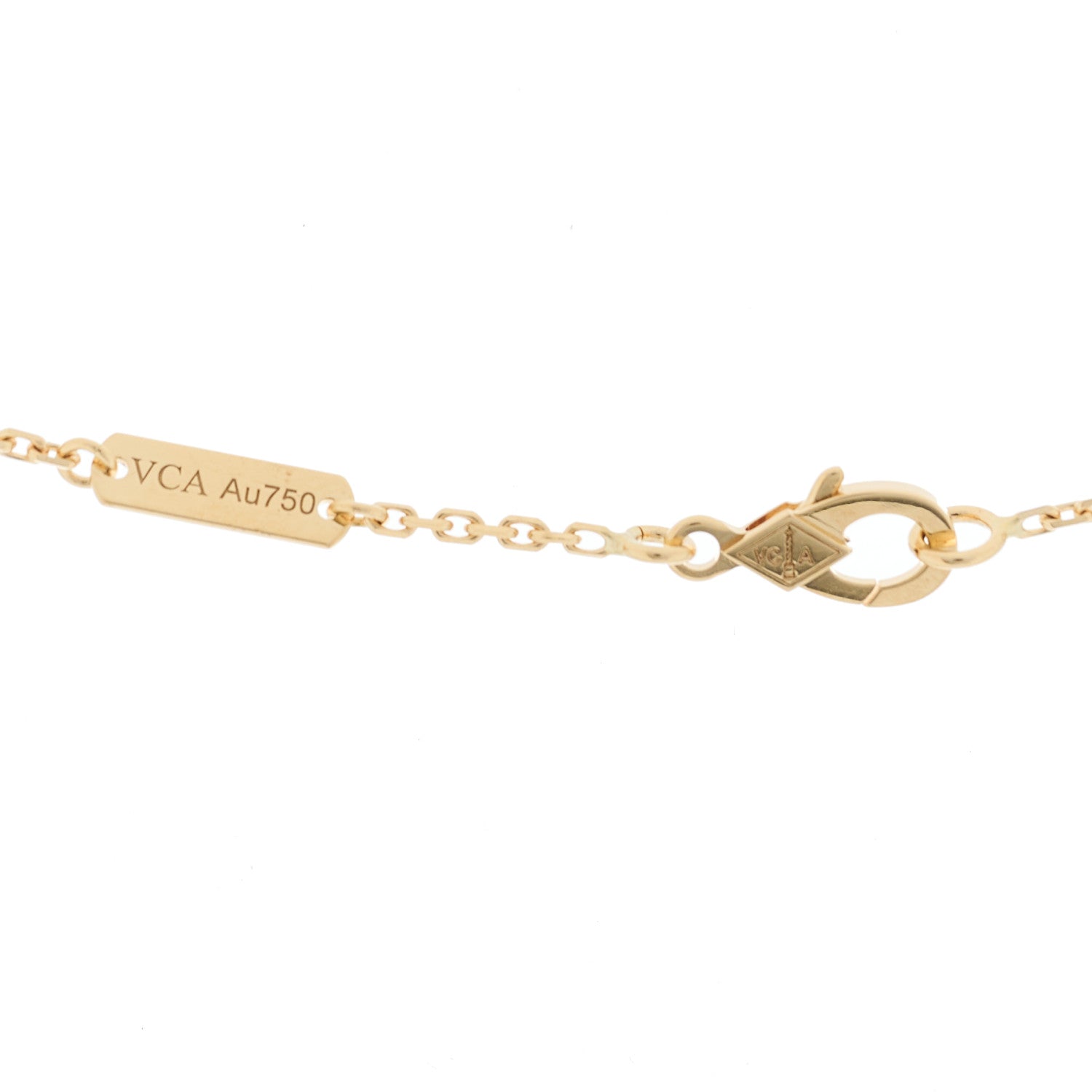 Van Cleef & Arpels 18K Yellow Gold Black Onyx Vintage Alhambra Pendant Necklace 4 of 6