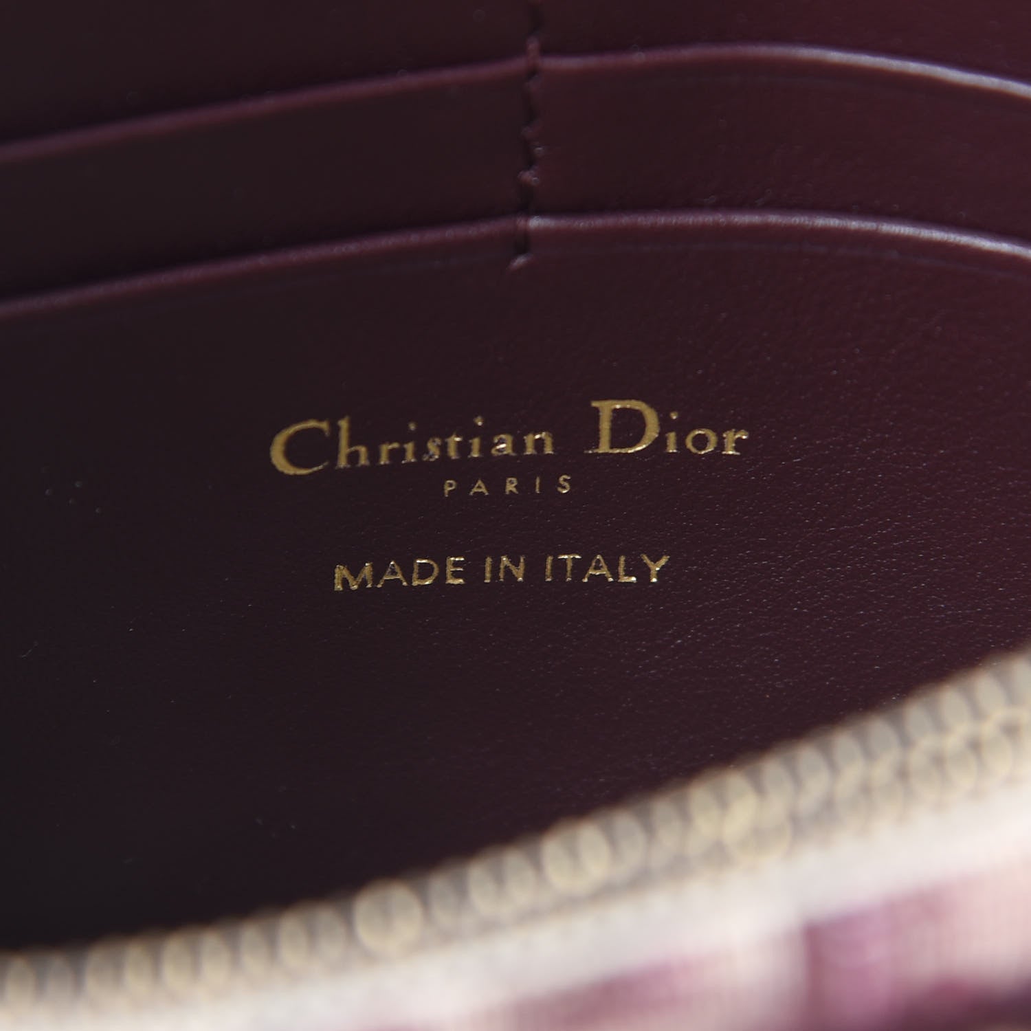 Christian Dior Oblique Saddle Chain Pouch Burgundy 6 of 8
