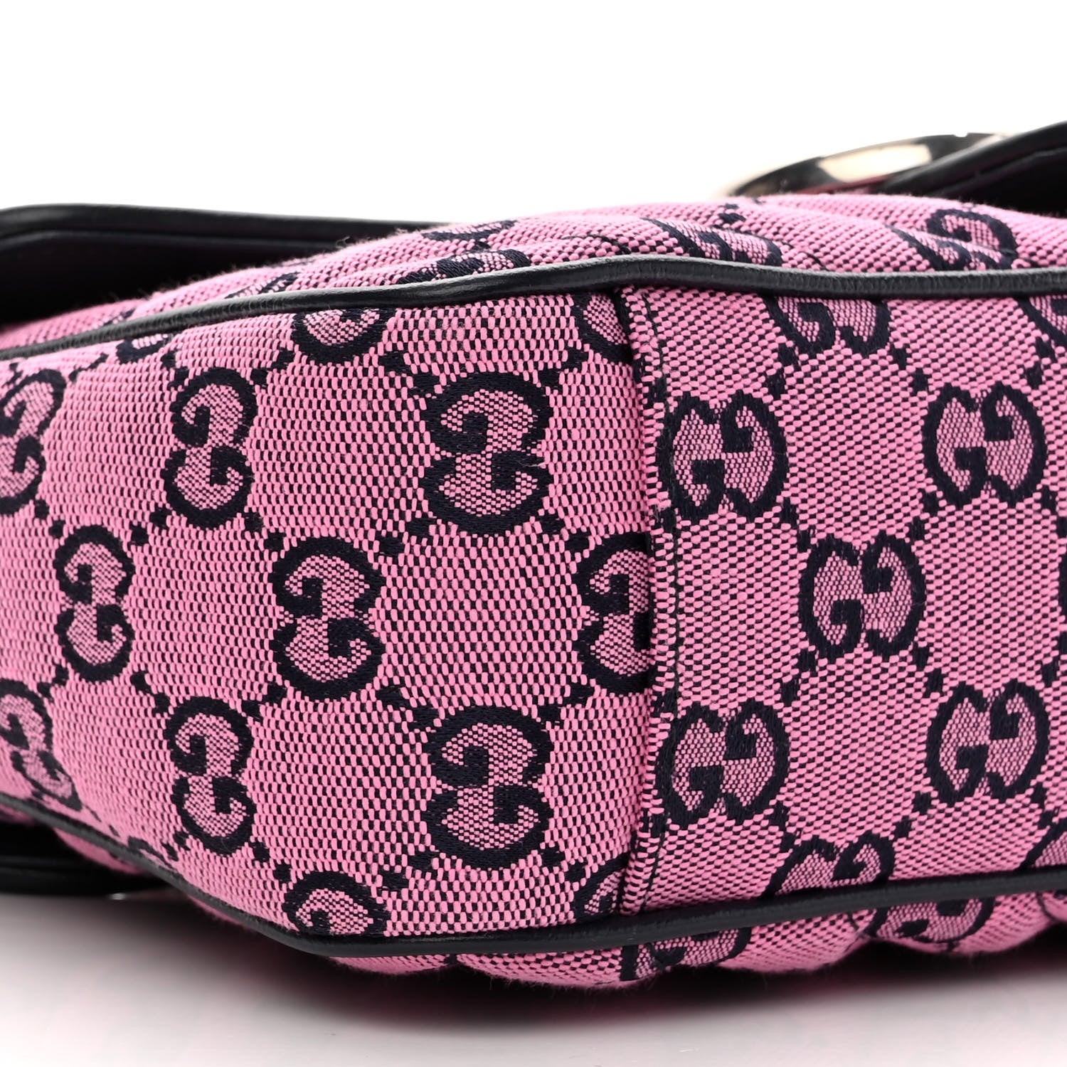 Gucci Monogram Multicolor Matelasse Diagonal Small GG Marmont Shoulder Bag Pink Blue 9 of 10