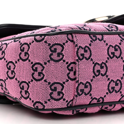 Gucci Monogram Multicolor Matelasse Diagonal Small GG Marmont Shoulder Bag Pink Blue 9 of 10