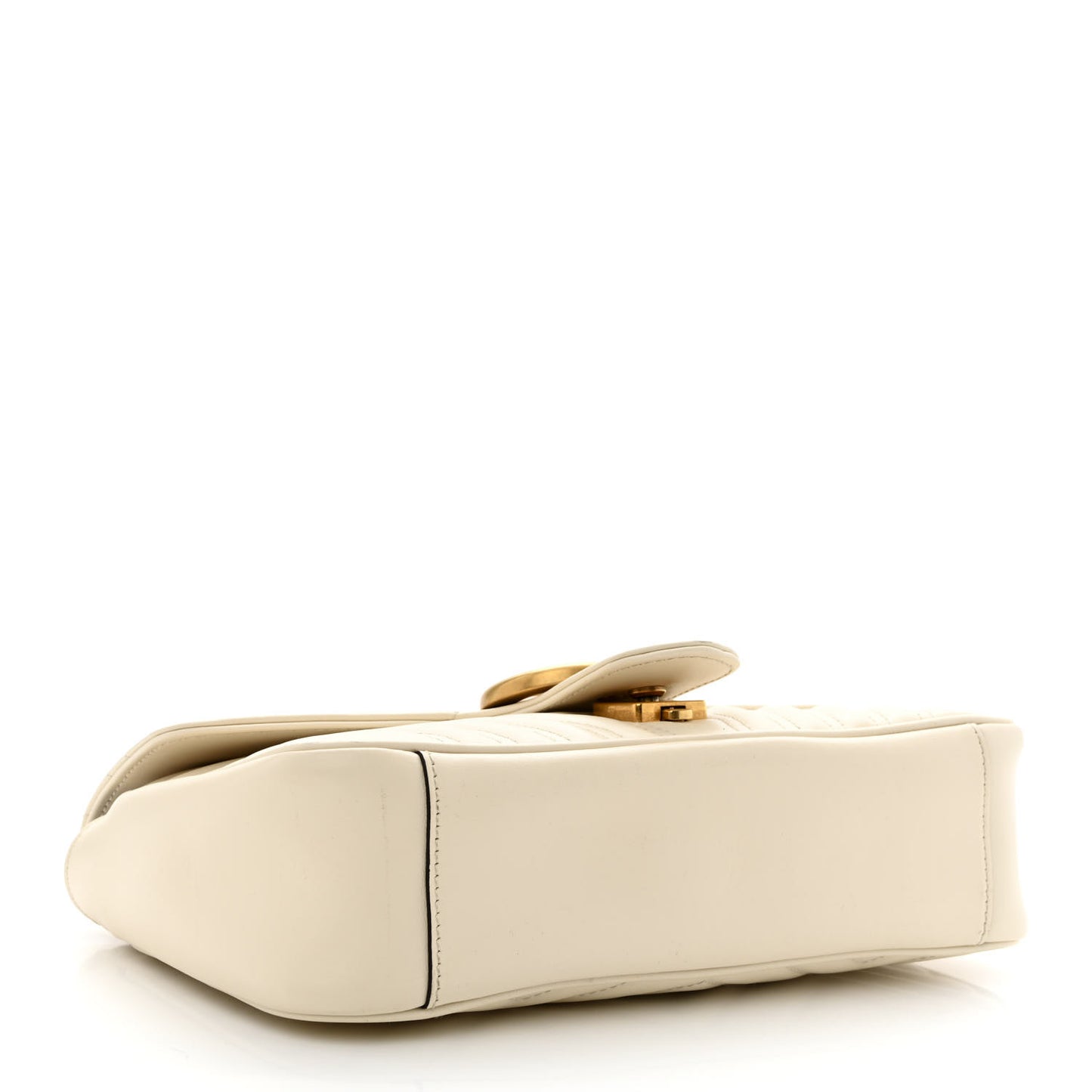 Calfskin Matelasse Small GG Marmont Shoulder Bag White