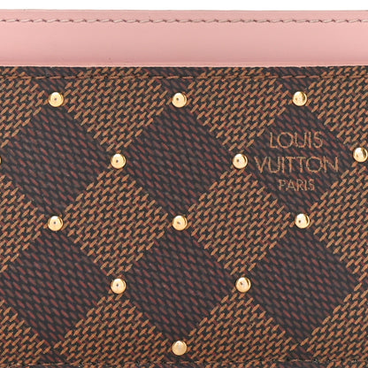 Louis Vuitton Damier Ebene Studded Card Holder Rose Ballerine 7 of 8