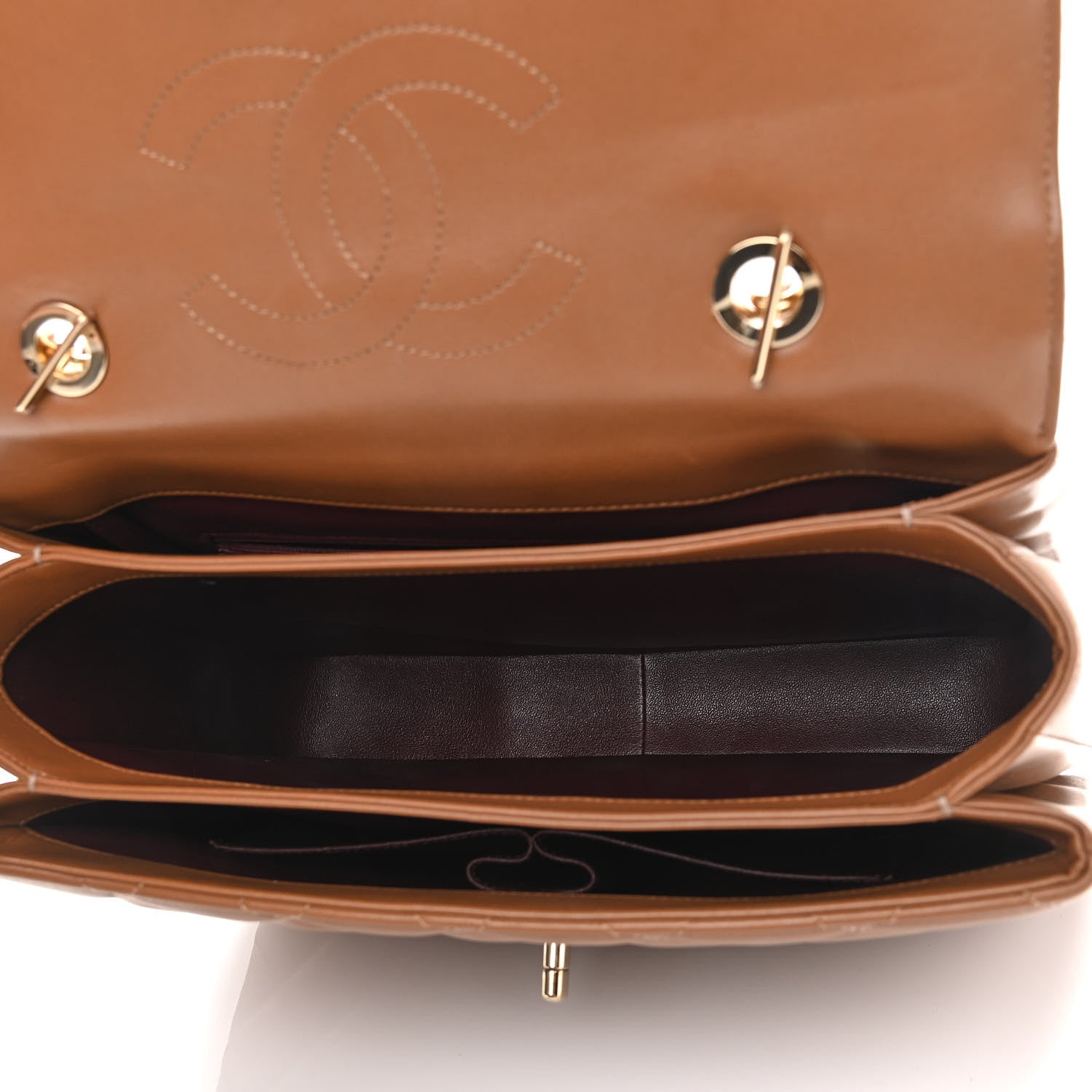 Chanel Lambskin Quilted Large Trendy CC Flap Camel 4 of 15