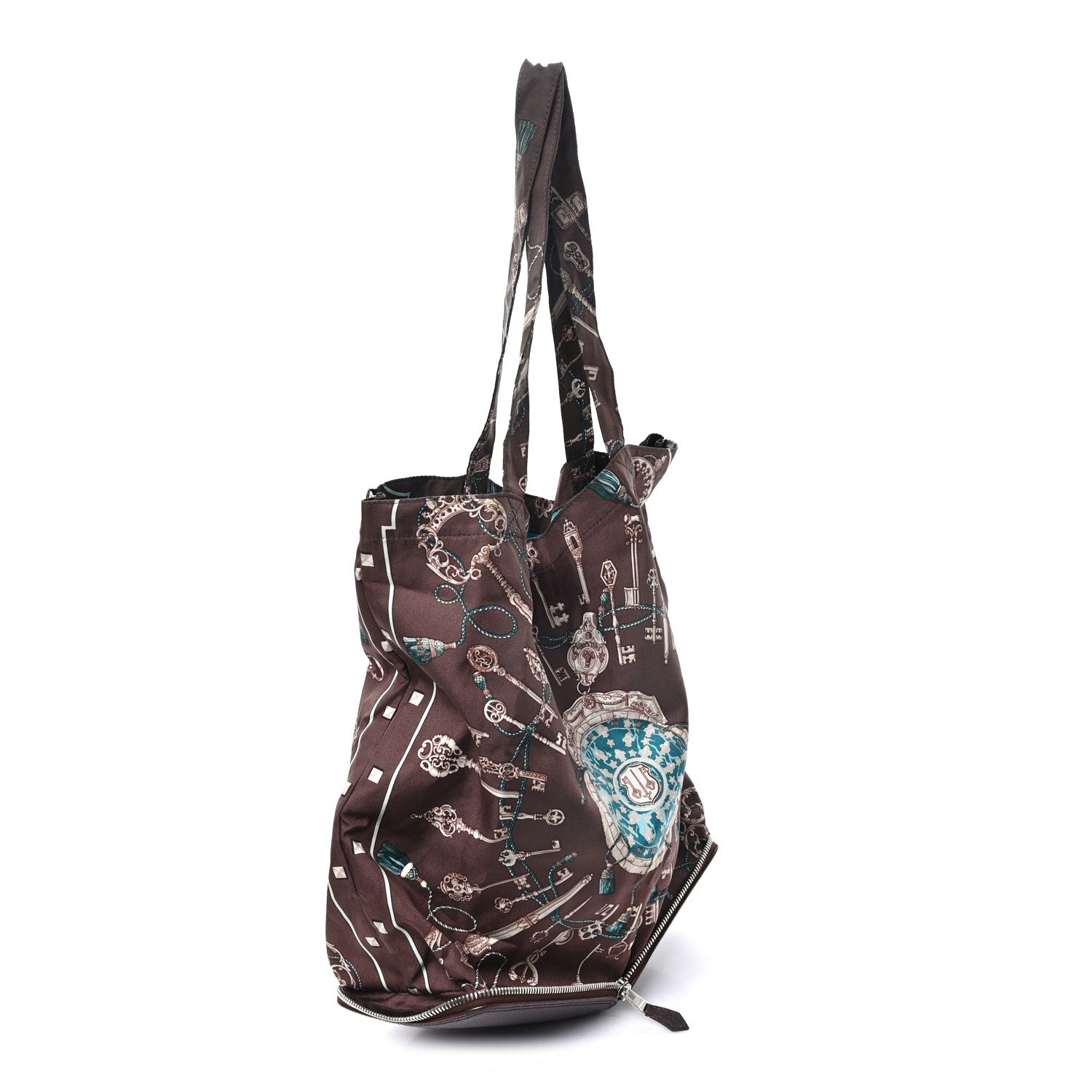 Hermes Buffle Silky Pop Les Cles Shopper Tote Chocolate 7 of 9