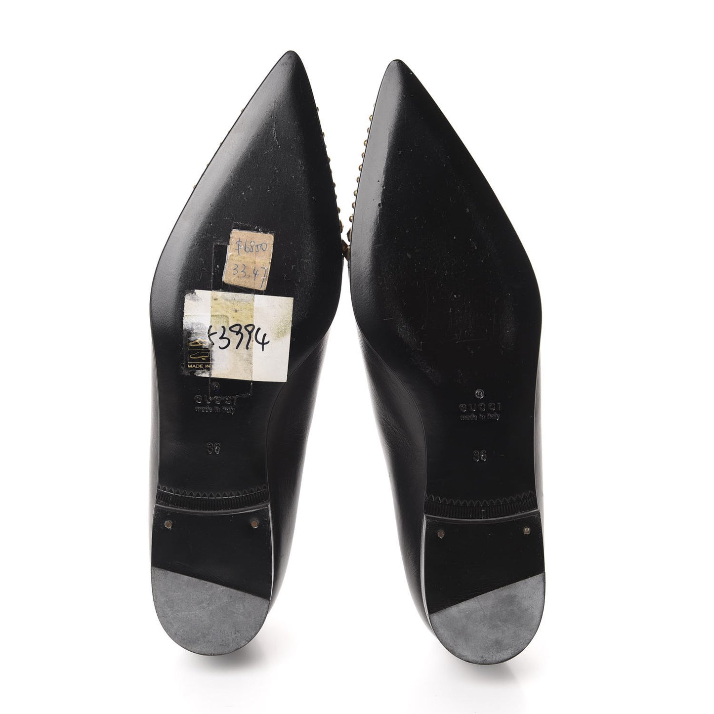 Calfskin Studded Lace Up Oxford 36 Black