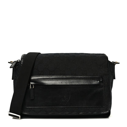 Gucci Monogram Flap Pocket Messenger Bag Black 1 of 9