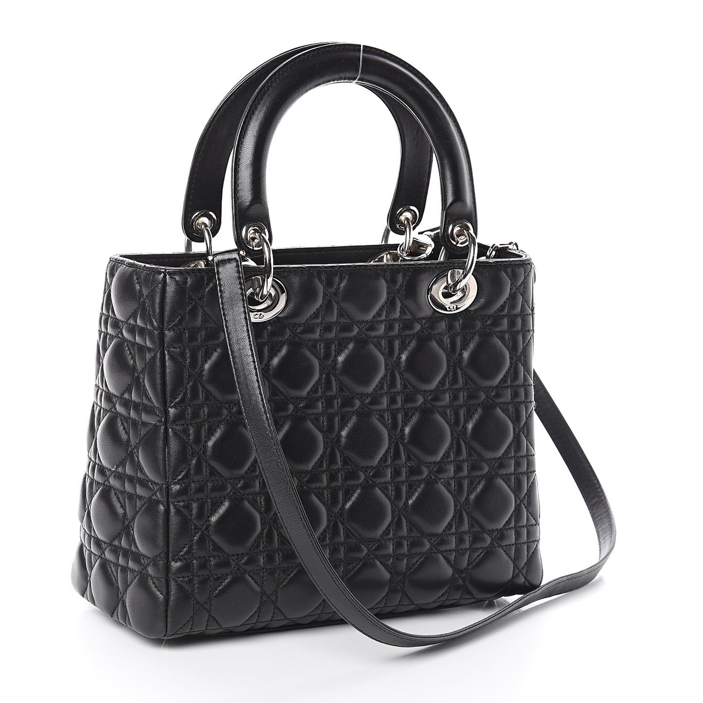 Lambskin Cannage Medium Lady Dior Black