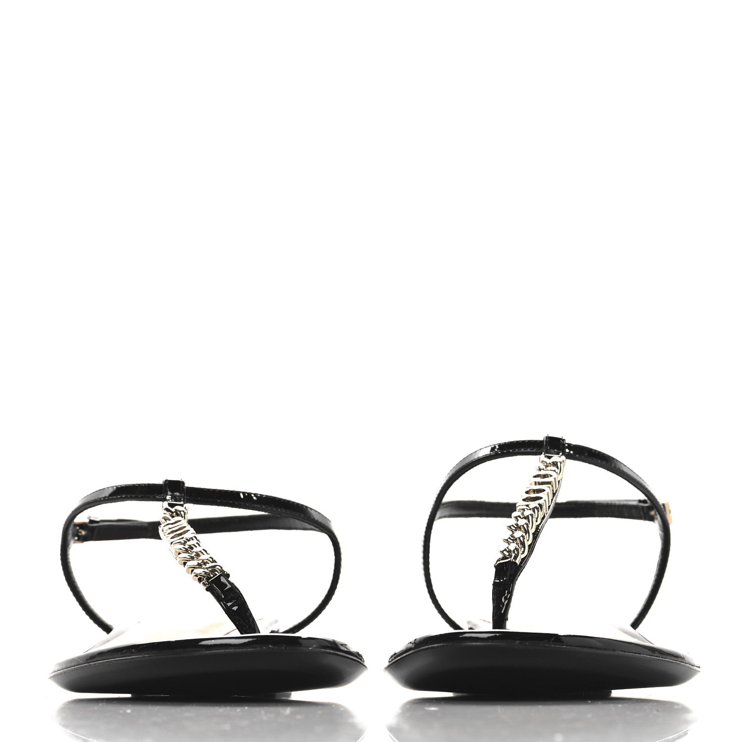 Gucci Vernice Crystal Signoria Thong Sandals 38 Black 3 of 9