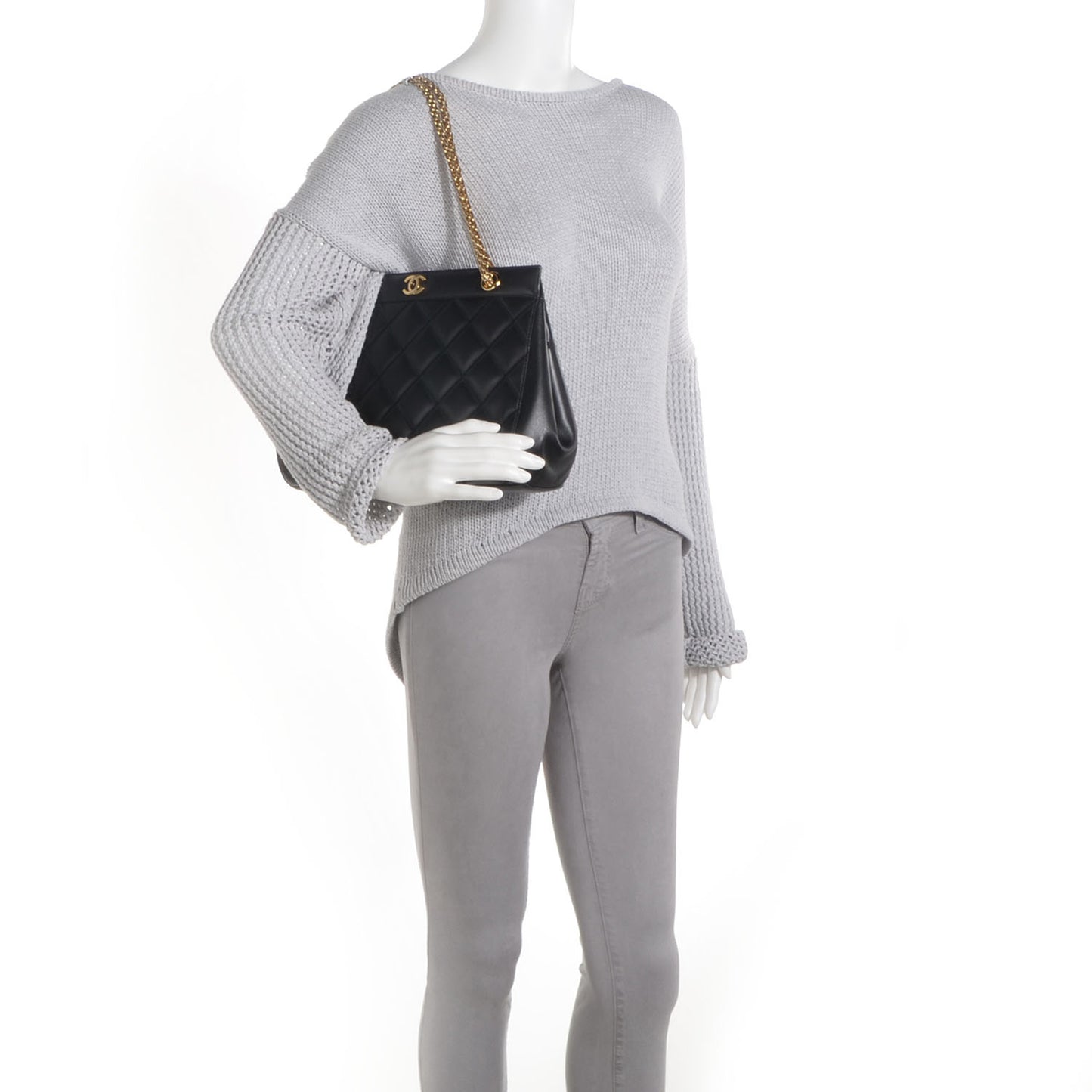 Lambskin CC Shopping Tote Black