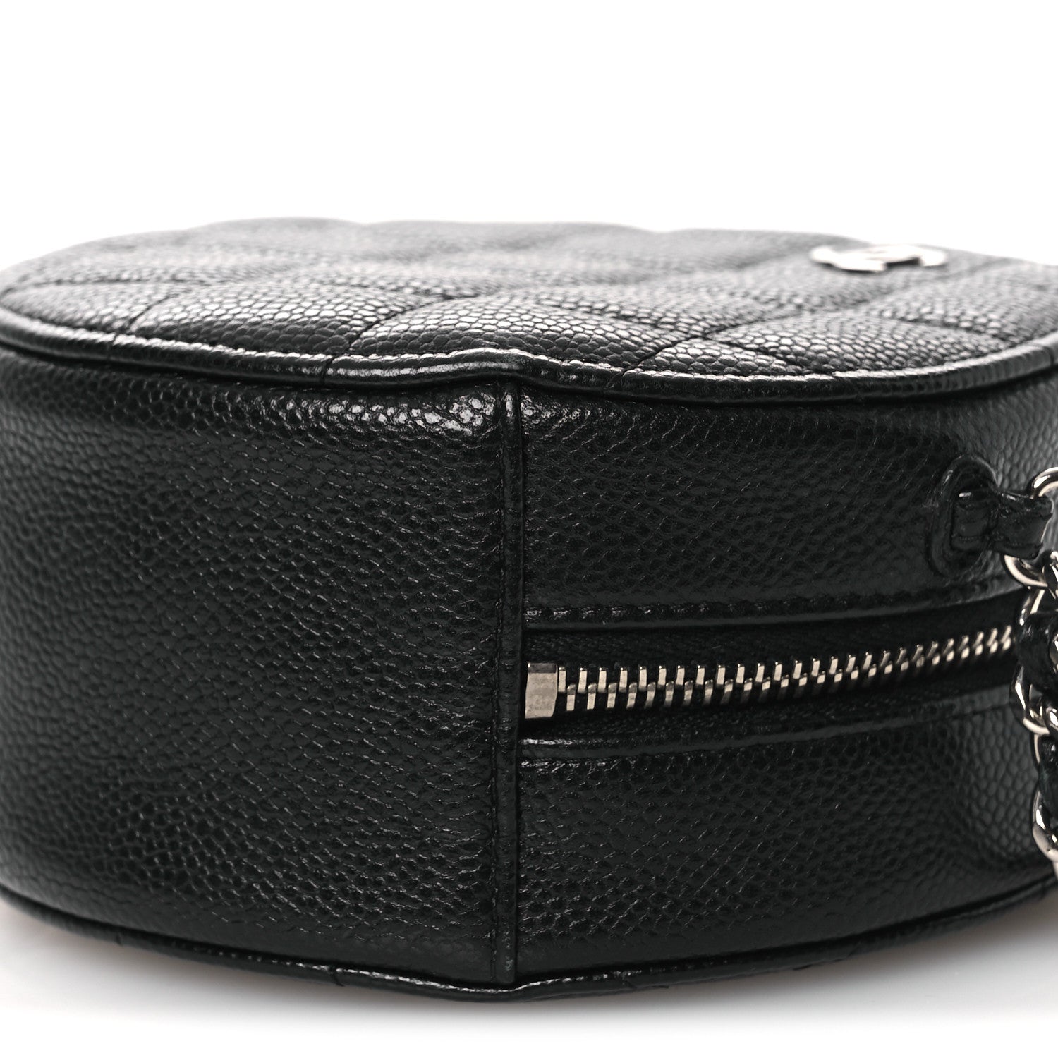 Chanel Caviar Quilted Round Clutch With Chain Black 10 of 11