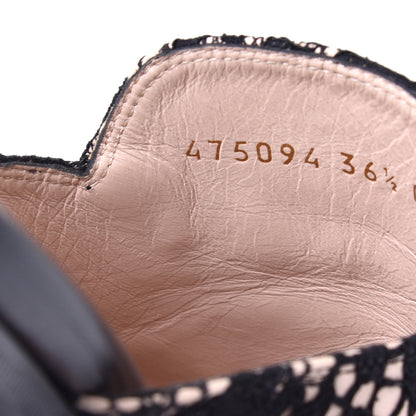 Gucci Lace Malaga Kid Womens Princetown Slippers 36.5 Black Skin Rose 9 of 9