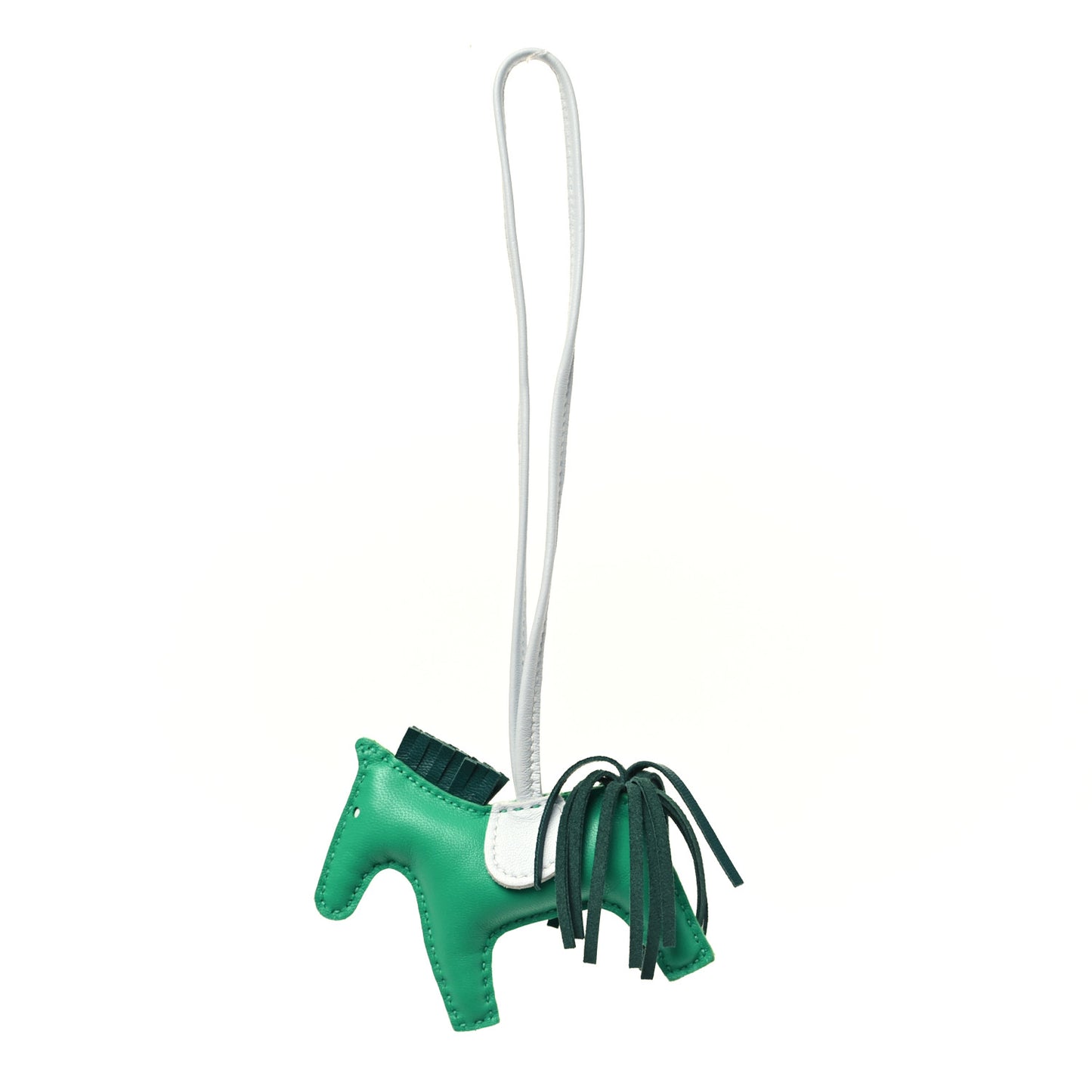 Milo Lambskin Grigri Rodeo Horse Bag Charm PM Menthe Malachite Brume