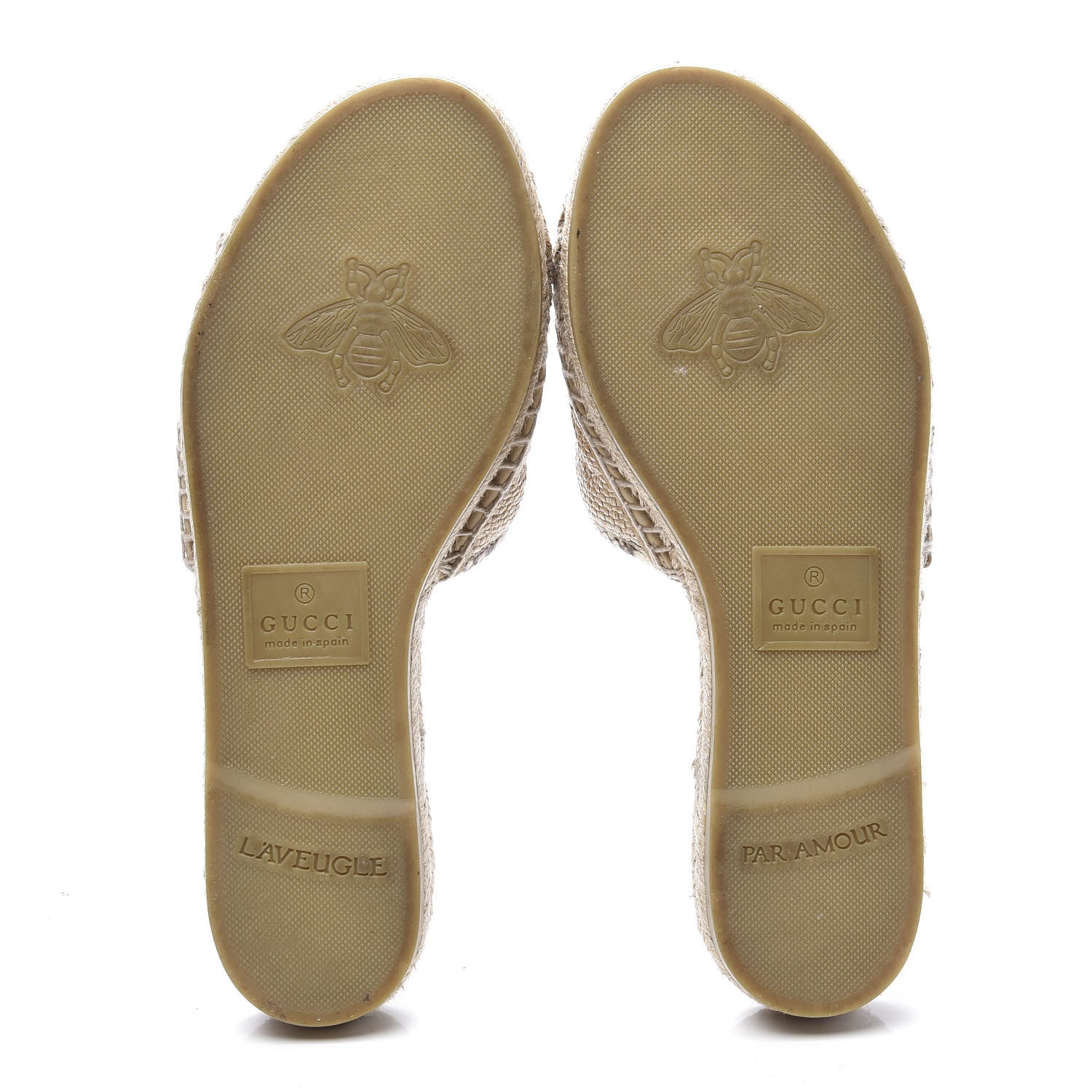 Gucci Straw Elaphe Matelasse GG Marmont Espadrille Slide Sandals 37 Natural Cream Brown 6 of 11