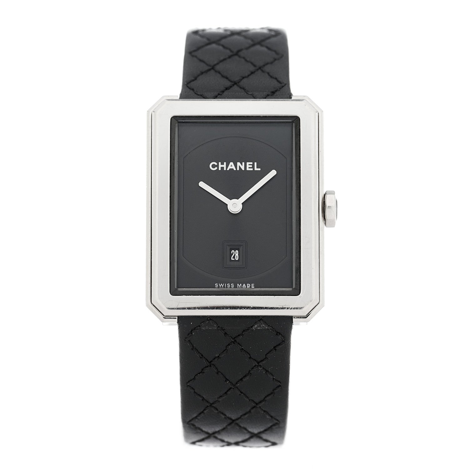 Chanel Stainless Steel Calfskin 26mm Boy-Friend Quilt Quartz Watch Black 1 of 4