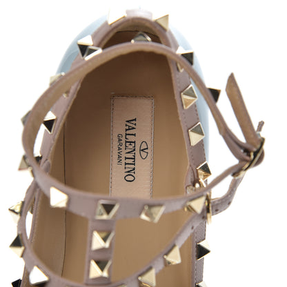 Valentino Garavani Patent Nappa Rockstud Cage Ballerina Flats 39 Sky Sorbet Poudre 6 of 9