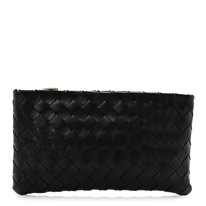 Bottega Veneta Nappa Intrecciato Small Flat Zip Pouch Black 1 of 8