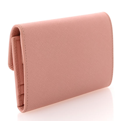 Prada Saffiano Metal Tri-Fold Wallet Orchidea 3 of 10