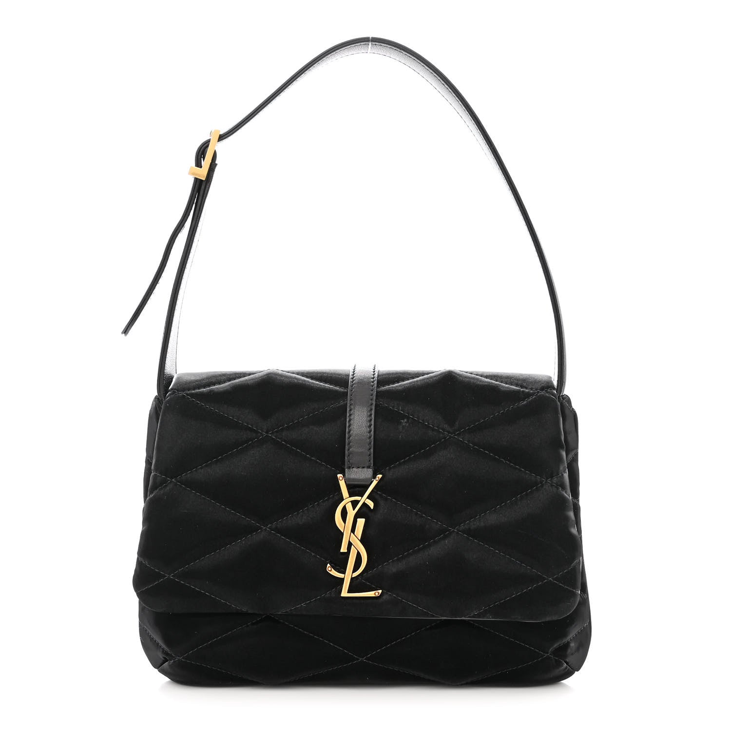 Saint Laurent Satin Quilted Le 57 Diamond Shoulder Bag Black 1 of 10