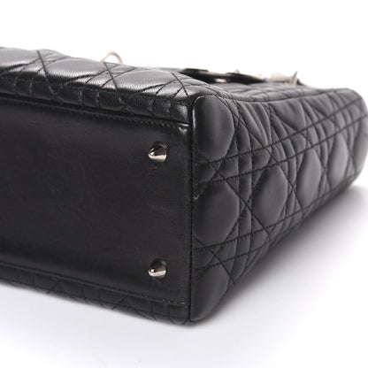 Christian Dior Lambskin Cannage Medium Lady Dior Black 9 of 10