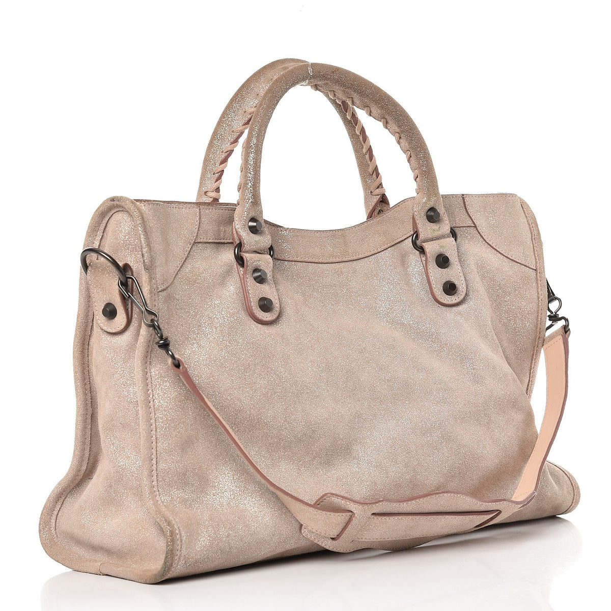 Metallic Craquele Calfskin Classic Hardware City Bois de Rose