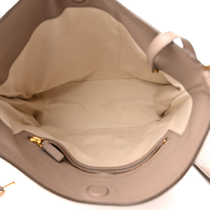Tom Ford Pebbled Calfskin Alix Padlock Zip Hobo Bag Taupe 6 of 9