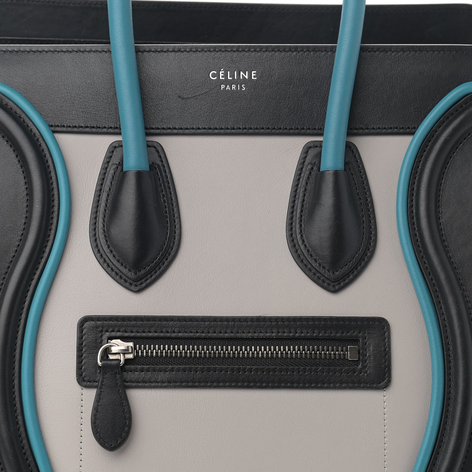 Celine Smooth Calfskin Micro Tri-Color Luggage Turquoise 8 of 12