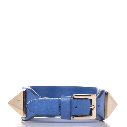 Valentino Garavani Calfskin Macro Rockstud Bracelet Blue 3 of 6