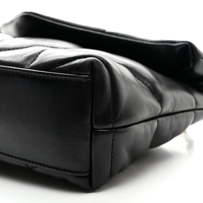 Saint Laurent Lambskin Quilted Toy Loulou Puffer Monogram Chain Satchel Black 10 of 10